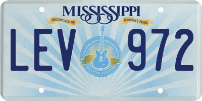 MS license plate LEV972