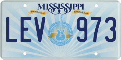MS license plate LEV973