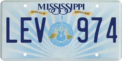 MS license plate LEV974