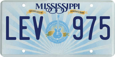MS license plate LEV975