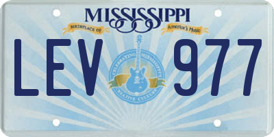 MS license plate LEV977