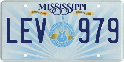 MS license plate LEV979