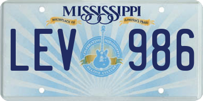 MS license plate LEV986