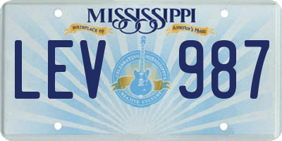 MS license plate LEV987