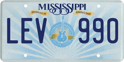 MS license plate LEV990