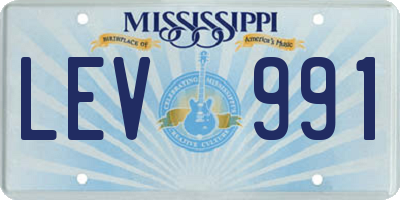 MS license plate LEV991