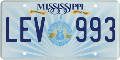 MS license plate LEV993
