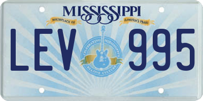 MS license plate LEV995