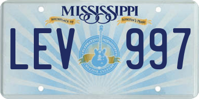 MS license plate LEV997
