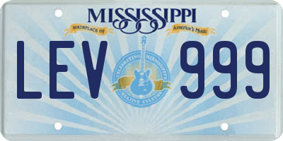 MS license plate LEV999