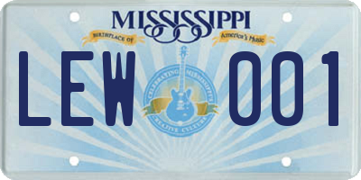 MS license plate LEW001