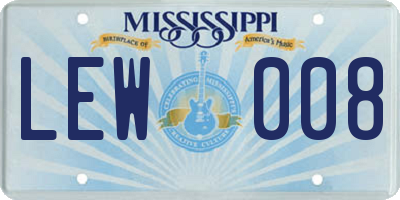 MS license plate LEW008