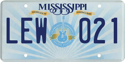 MS license plate LEW021