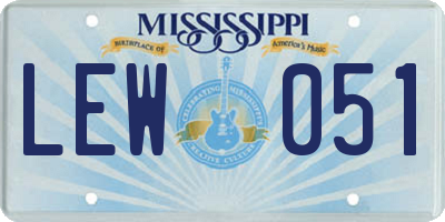 MS license plate LEW051