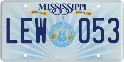 MS license plate LEW053