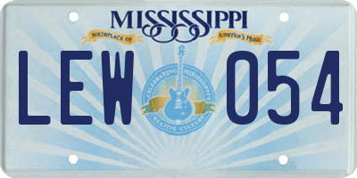 MS license plate LEW054