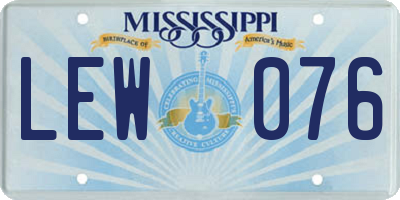 MS license plate LEW076