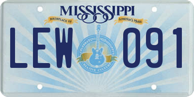 MS license plate LEW091