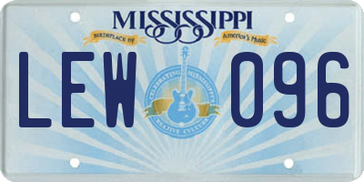 MS license plate LEW096