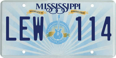 MS license plate LEW114