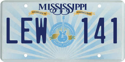 MS license plate LEW141