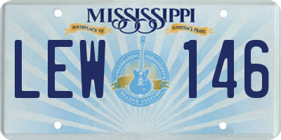 MS license plate LEW146