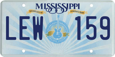 MS license plate LEW159