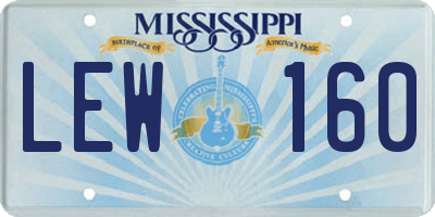 MS license plate LEW160