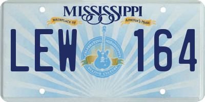 MS license plate LEW164