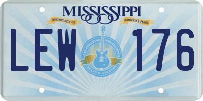 MS license plate LEW176
