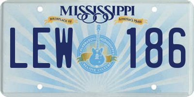 MS license plate LEW186