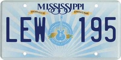 MS license plate LEW195