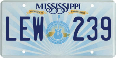 MS license plate LEW239