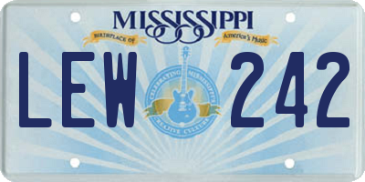 MS license plate LEW242
