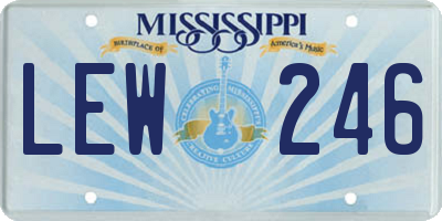 MS license plate LEW246