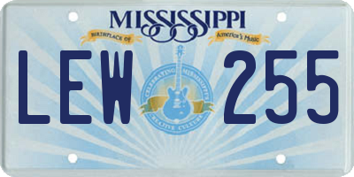 MS license plate LEW255