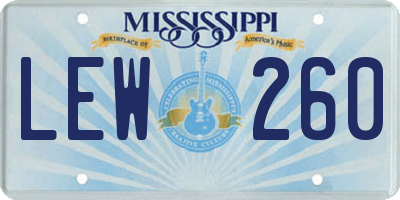 MS license plate LEW260