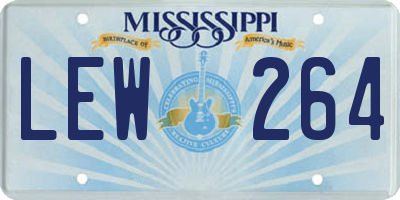 MS license plate LEW264