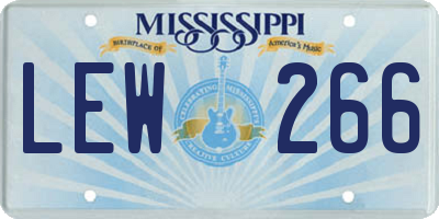 MS license plate LEW266