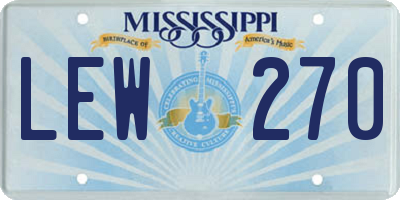 MS license plate LEW270