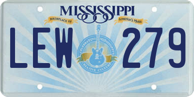 MS license plate LEW279
