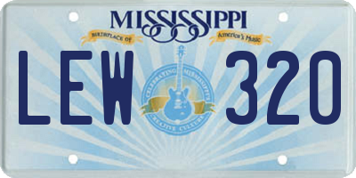 MS license plate LEW320