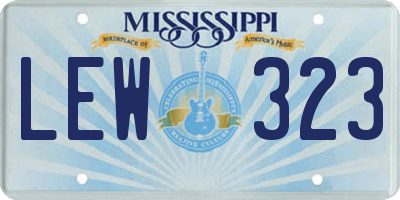 MS license plate LEW323