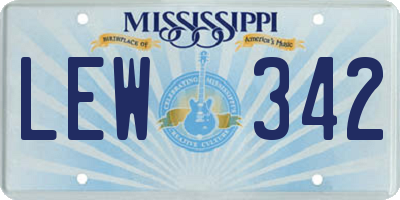 MS license plate LEW342