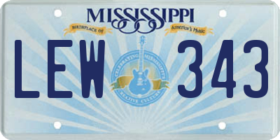 MS license plate LEW343
