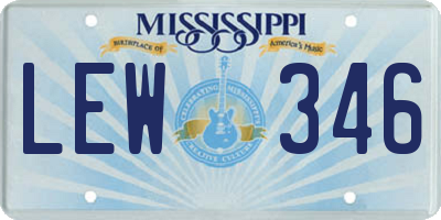 MS license plate LEW346