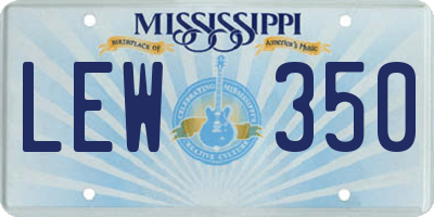 MS license plate LEW350