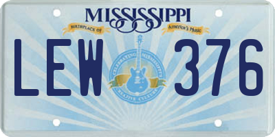 MS license plate LEW376