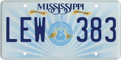 MS license plate LEW383