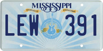 MS license plate LEW391